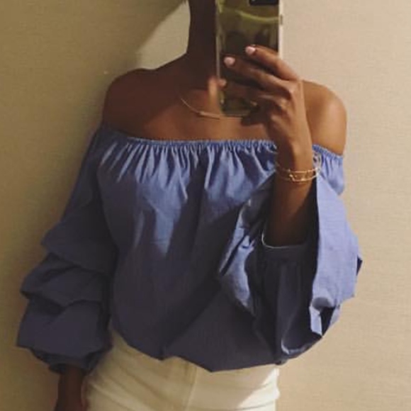 Off The Shoulder Ruffled Arm Top - Picture 3 of 3